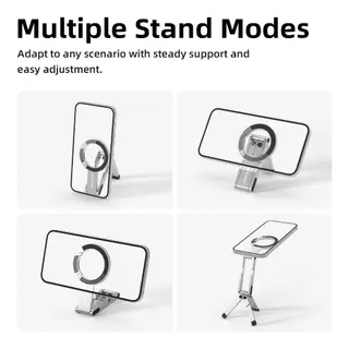 GOOJODOQ ที่วางโทรศัพท์แม่เหล็ก โลหะ Phone Holder พับได้และพกพาสะดวก ฐานขาตั้งกล้อง… รูปที่ 2
