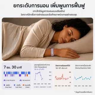 MAJDOMO LOOP Air สายรัดสุขภาพอัจฉริยะ เบาพิเศษ 10g วัดการนอน (กันน้ำ 5 ATM) รูปที่ 3