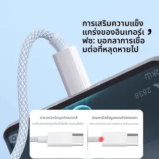สายชาร์จ type c 100W ชาร์จเร็ว 2m ชาร์จเร็วรถยนต์ ใช้ได้กับ i 15 16 17 Samsung รูปที่ 3