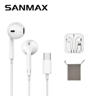 Sanmax หูฟัง ไม่ต้องใช้บลูทูธ เสียงดี มีไมโครโฟนในตัว อินเตอร์เฟซ 3.5mm Typec ฟซสายฟ้า… รูปที่ 2