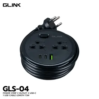 GLINK GLS-04 ปลั๊กไฟม้วนเก็บได้ 2 ช่อง 2 USB-C 1 USB สาย 1.5 เมตร 2300W 10A รูปที่ 3