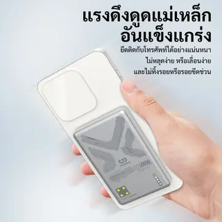 GOOJODOQ 10000mah Powerbank แม่เหล็ก แบตสํารอง พาวเวอร์แบงค์พกพา สายเคเบิล Type C ฟรี รูปที่ 3