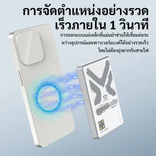 GOOJODOQ 10000mah Powerbank แม่เหล็ก แบตสํารอง พาวเวอร์แบงค์พกพา สายเคเบิล Type C ฟรี รูปที่ 2